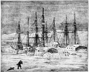 The ships of the Franklin expedition trapped in ice